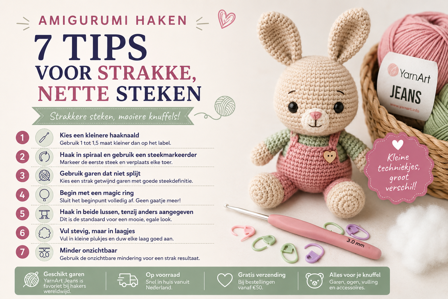 Amigurumi haken: 7 tips voor strakke, nette steken