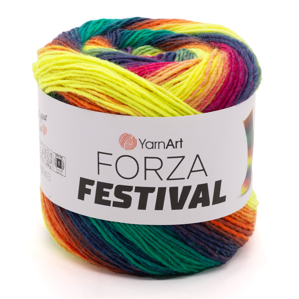 Limoen-Blauwgroen-Geel-Magenta-Marine-Oranje (Festival Neon)