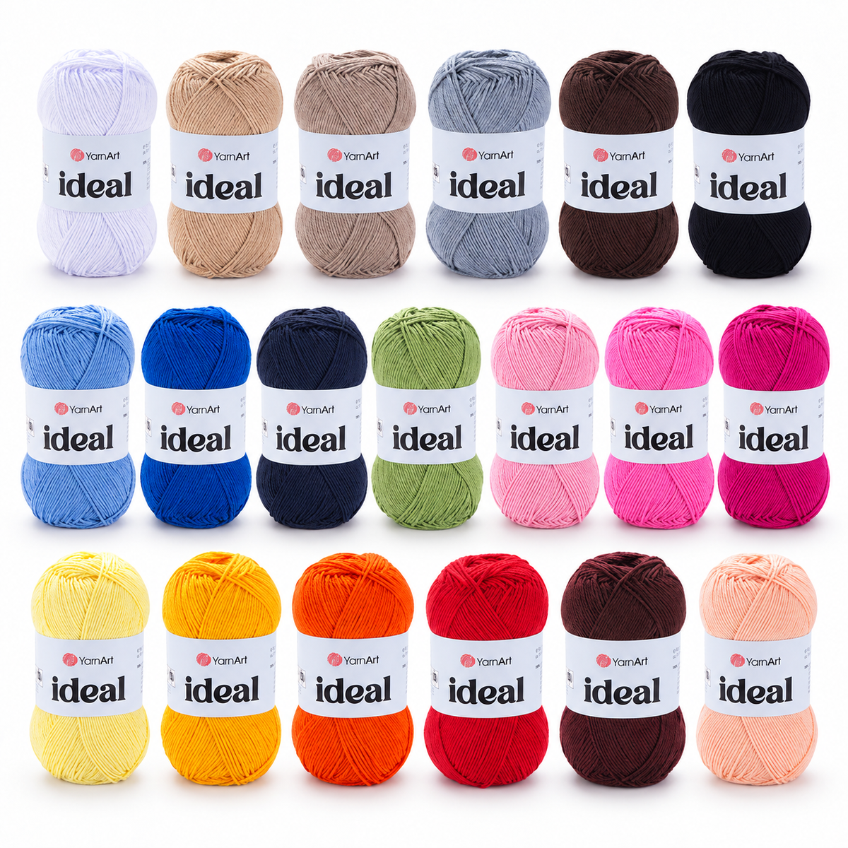 YarnArt Ideal Kleurenset - 19 kleuren, elk 1 bol